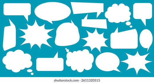 Message comments chat box. Collection of speech bubbles, text boxes and conversation chats in comics. Vektor set of speech bubbles.