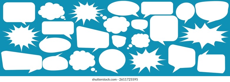Message comments chat box. Collection of speech bubbles, text boxes and conversation chats in comics. Vektor set of speech bubbles.