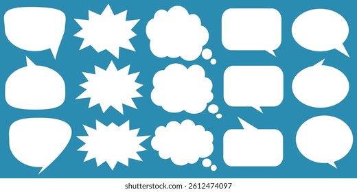 Message comments chat box. Collection of speech bubbles, text boxes and conversation chats in comics. Vektor set of speech bubbles.