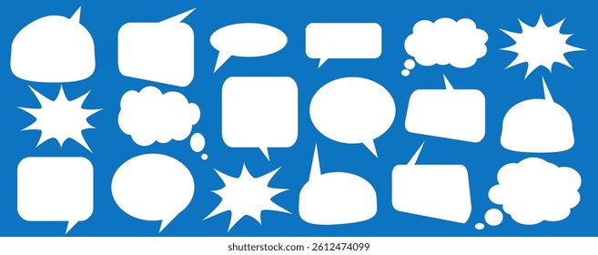 Message comments chat box. Collection of speech bubbles, text boxes and conversation chats in comics. Vektor set of speech bubbles.