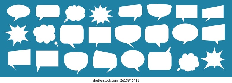 Message comments chat box. Collection of speech bubbles, text boxes and conversation chats in comics. Vektor set of speech bubbles.