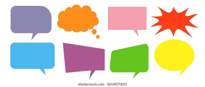 Message comments chat box. Collection of speech bubbles, text boxes and conversation chats in comics. Vektor set of speech bubbles.