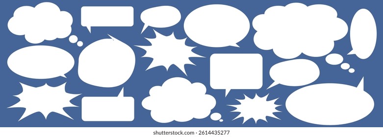 Message comments chat box. Collection of speech bubbles, text boxes and conversation chats in comics. Vektor set of speech bubbles.