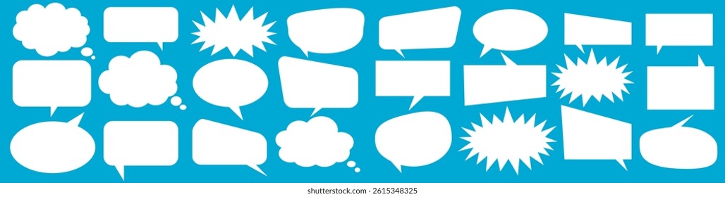 Message comments chat box. Collection of speech bubbles, text boxes and conversation chats in comics. Vektor set of speech bubbles.