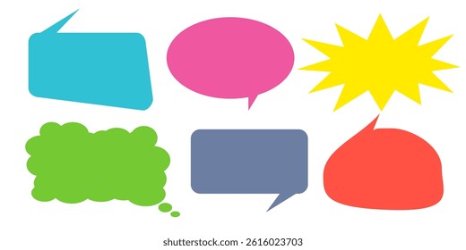 Message comments chat box. Collection of speech bubbles, text boxes and conversation chats in comics. Vektor set of speech bubbles.