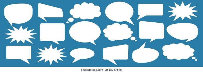 Message comments chat box. Collection of speech bubbles, text boxes and conversation chats in comics. Vektor set of speech bubbles.