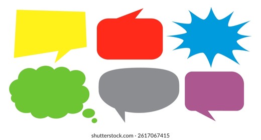 Message comments chat box. Collection of speech bubbles, text boxes and conversation chats in comics. Vektor set of speech bubbles.