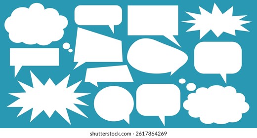 Message comments chat box. Collection of speech bubbles, text boxes and conversation chats in comics. Vektor set of speech bubbles.