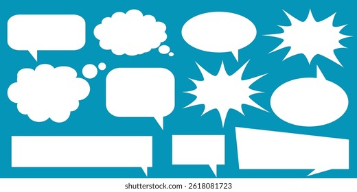 Message comments chat box. Collection of speech bubbles, text boxes and conversation chats in comics. Vektor set of speech bubbles.