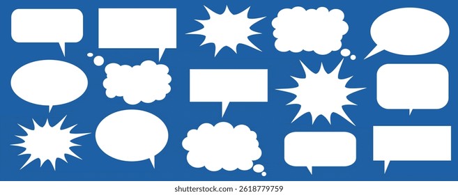 Message comments chat box. Collection of speech bubbles, text boxes and conversation chats in comics. Vektor set of speech bubbles.