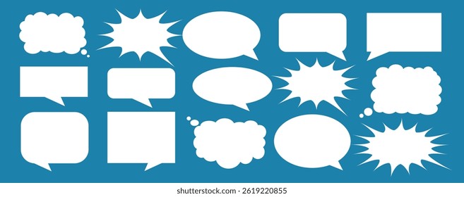 Caixa de chat de comentários de mensagem. Coleção de balões de fala, caixas de texto e bate-papos de conversa em quadrinhos. Vektor conjunto de bolhas de fala.