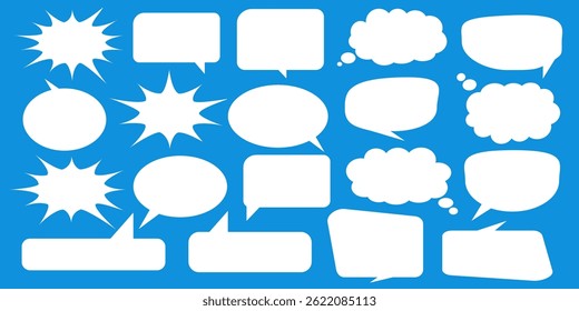 Message comments chat box. Collection of speech bubbles, text boxes and conversation chats in comics. Vektor set of speech bubbles