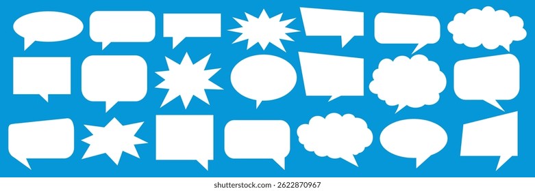 Message comments chat box. Collection of speech bubbles, text boxes and conversation chats in comics. Vektor set of speech bubbles