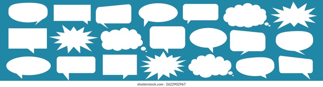 Message comments chat box. Collection of speech bubbles, text boxes and conversation chats in comics. Vektor set of speech bubbles