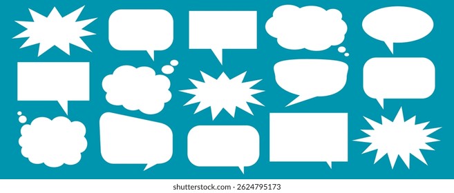 Caixa de chat de comentários de mensagem. Coleção de balões de fala, caixas de texto e bate-papos de conversa em quadrinhos. Vektor conjunto de bolhas de fala