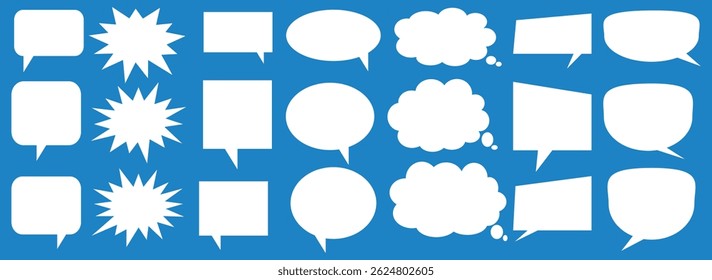 Caixa de chat de comentários de mensagem. Coleção de balões de fala, caixas de texto e bate-papos de conversa em quadrinhos. Vektor conjunto de bolhas de fala
