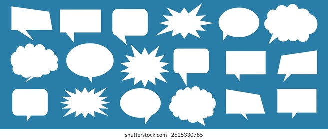 Message comments chat box. Collection of speech bubbles, text boxes and conversation chats in comics. Vektor set of speech bubbles