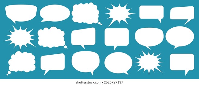 Caixa de chat de comentários de mensagem. Coleção de balões de fala, caixas de texto e bate-papos de conversa em quadrinhos. Vektor conjunto de bolhas de fala