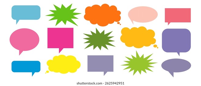 Caixa de chat de comentários de mensagem. Coleção de balões de fala, caixas de texto e bate-papos de conversa em quadrinhos. Vektor conjunto de bolhas de fala.