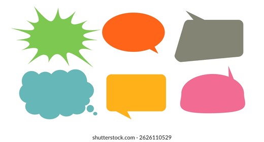 Message comments chat box. Collection of speech bubbles, text boxes and conversation chats in comics. Vektor set of speech bubbles.