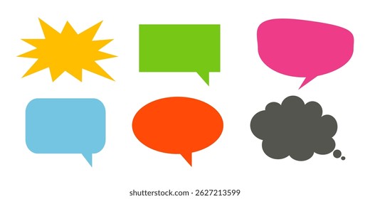 Message comments chat box. Collection of speech bubbles, text boxes and conversation chats in comics. Vektor set of speech bubbles.