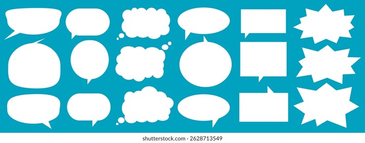 Message comments chat box. Collection of speech bubbles, text boxes and conversation chats in comics. Vektor set of speech bubbles
