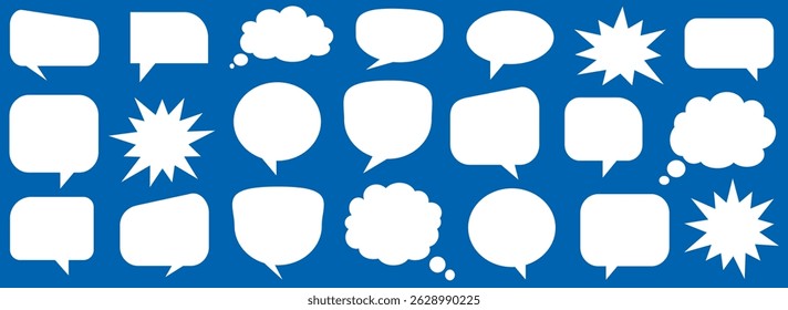 Message comments chat box. Collection of speech bubbles, text boxes and conversation chats in comics. Vektor set of speech bubbles.