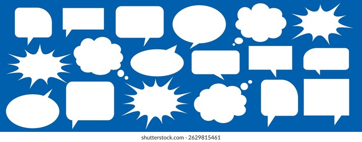 Message comments chat box. Collection of speech bubbles, text boxes and conversation chats in comics. Vektor set of speech bubbles.