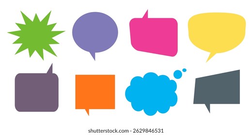 Message comments chat box. Collection of speech bubbles, text boxes and conversation chats in comics. Vektor set of speech bubbles.