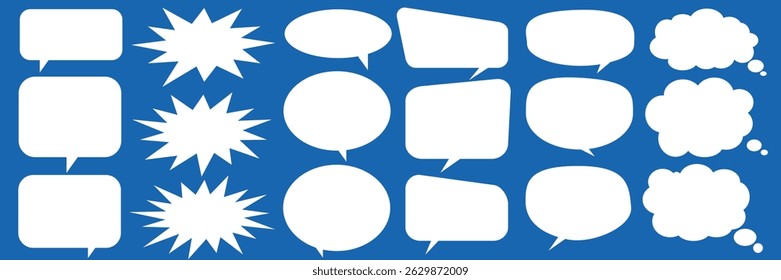 Message comments chat box. Collection of speech bubbles, text boxes and conversation chats in comics. Vektor set of speech bubbles.