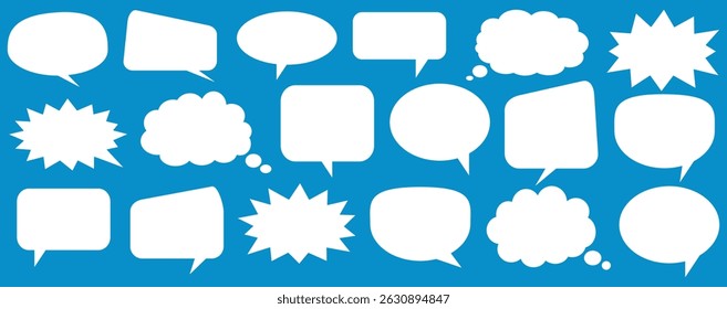 Message comments chat box. Collection of speech bubbles, text boxes and conversation chats in comics. Vektor set of speech bubbles.