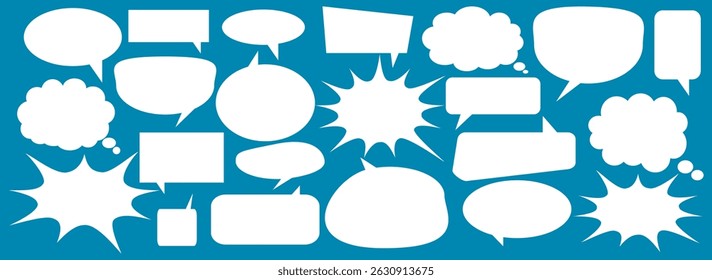 Message comments chat box. Collection of speech bubbles, text boxes and conversation chats in comics. Vektor set of speech bubbles.