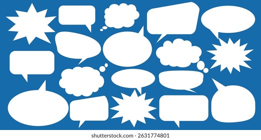 Caixa de chat de comentários de mensagem. Coleção de balões de fala, caixas de texto e bate-papos de conversa em quadrinhos. Vektor conjunto de bolhas de fala.