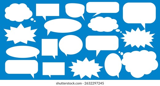 Message comments chat box. Collection of speech bubbles, text boxes and conversation chats in comics. Vektor set of speech bubbles.