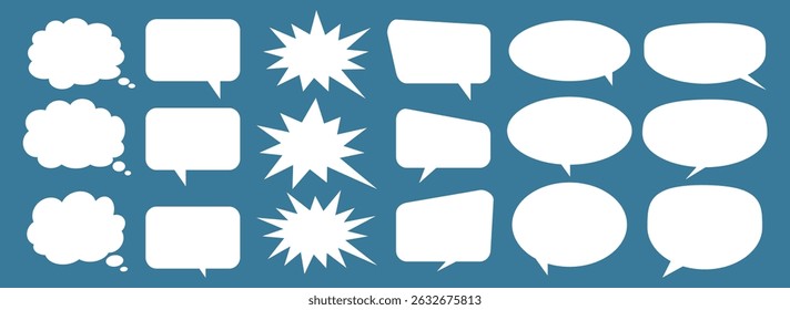 Message comments chat box. Collection of speech bubbles, text boxes and conversation chats in comics. Vektor set of speech bubbles.