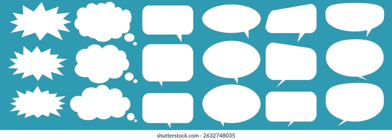 Message comments chat box. Collection of speech bubbles, text boxes and conversation chats in comics. Vektor set of speech bubbles.