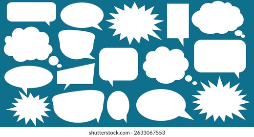 Message comments chat box. Collection of speech bubbles, text boxes and conversation chats in comics. Vektor set of speech bubbles.