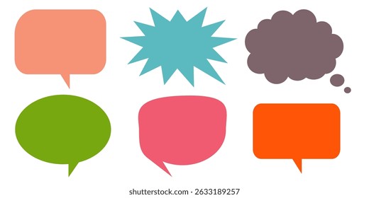 Message comments chat box. Collection of speech bubbles, text boxes and conversation chats in comics. Vektor set of speech bubbles.