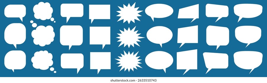 Caixa de chat de comentários de mensagem. Coleção de balões de fala, caixas de texto e bate-papos de conversa em quadrinhos. Vektor conjunto de bolhas de fala