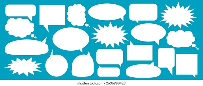 Caixa de chat de comentários de mensagem. Coleção de balões de fala, caixas de texto e bate-papos de conversa em quadrinhos. Vektor conjunto de bolhas de fala