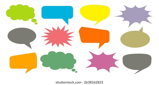 Message comments chat box. Collection of speech bubbles, text boxes and conversation chats in comics. Vektor set of speech bubbles.