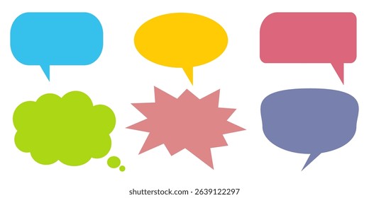 Message comments chat box. Collection of speech bubbles, text boxes and conversation chats in comics. Vektor set of speech bubbles.