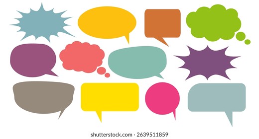 Message comments chat box. Collection of speech bubbles, text boxes and conversation chats in comics. Vektor set of speech bubbles.