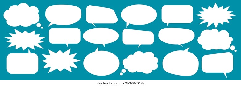 Message comments chat box. Collection of speech bubbles, text boxes and conversation chats in comics. Vektor set of speech bubbles