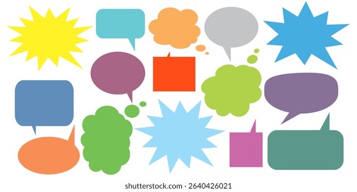 Message comments chat box. Collection of speech bubbles, text boxes and conversation chats in comics. Vektor set of speech bubbles.