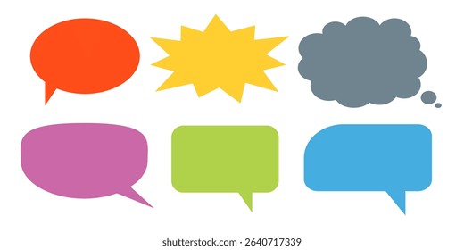 Message comments chat box. Collection of speech bubbles, text boxes and conversation chats in comics. Vektor set of speech bubbles.