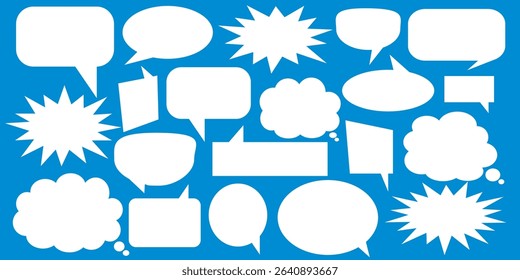 Message comments chat box. Collection of speech bubbles, text boxes and conversation chats in comics. Vektor set of speech bubbles