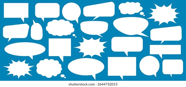 Caixa de chat de comentários de mensagem. Coleção de balões de fala, caixas de texto e bate-papos de conversa em quadrinhos. Vektor conjunto de bolhas de fala