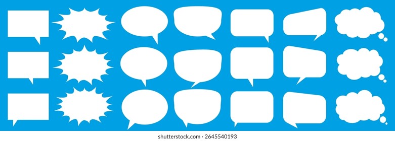 Message comments chat box. Collection of speech bubbles, text boxes and conversation chats in comics. Vektor set of speech bubbles