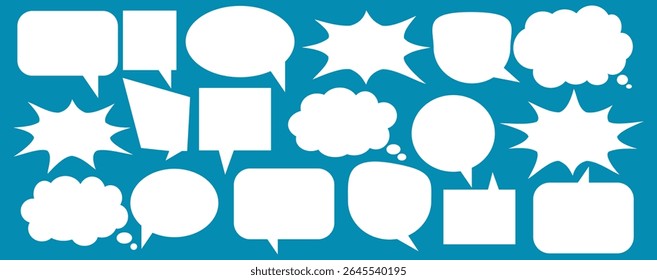 Message comments chat box. Collection of speech bubbles, text boxes and conversation chats in comics. Vektor set of speech bubbles